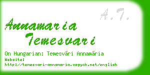 annamaria temesvari business card